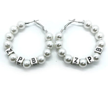 Cargar imagen en el visor de la galería, Sorority Pearl Hoop Earrings