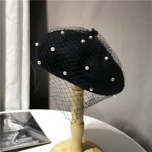 Load image into Gallery viewer, Parisian Pearl Beret with Veil