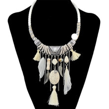 将图片加载到图库查看器，Bohemian Feather Collar Necklace