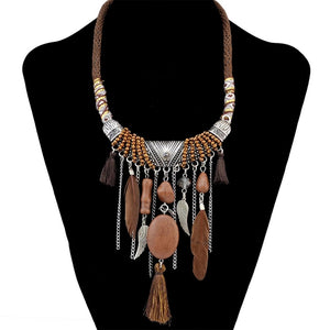 Bohemian Feather Collar Necklace