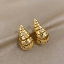 Load image into Gallery viewer, Luxe Spiral Drop Stud Earrings