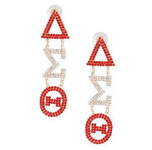 Delta Sigma Theta Sparkle Dangle Earrings