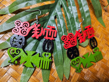 Load image into Gallery viewer, Adinkra Square Dangle Earrings