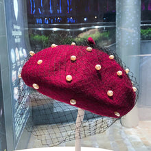 Load image into Gallery viewer, Parisian Pearl Beret with Veil