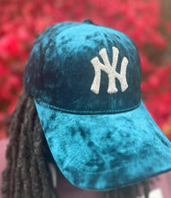 Load image into Gallery viewer, NY Crushed Velvet Bling Baseball Cap