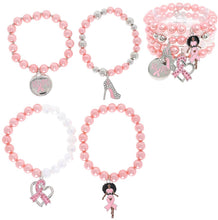 Carregar imagem no visualizador da galeria, Breast Cancer Hope Charm Bracelet Set