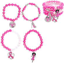 Indlæs billede til gallerivisning Breast Cancer Hope Charm Bracelet Set