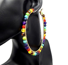 Load image into Gallery viewer, Aligned Chakras Hoop Earrings