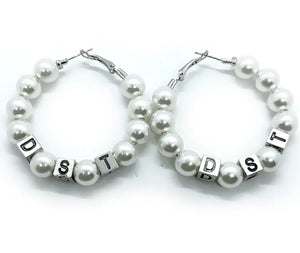 Sorority Pearl Hoop Earrings