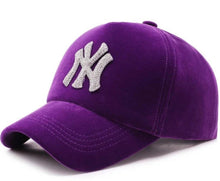 Load image into Gallery viewer, NY Velour Bling Baseball Cap