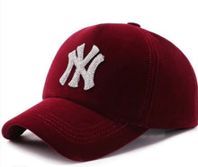 Load image into Gallery viewer, NY Velour Bling Baseball Cap