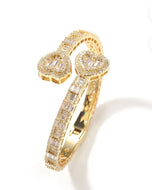 Double Heart Baguette Bracelet