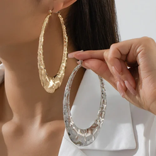Load image into Gallery viewer, Hypnotic  Bamboo Hoop Earrings