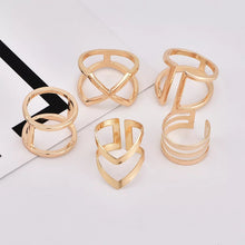 Load image into Gallery viewer, Gold Bars Midi Ring Set