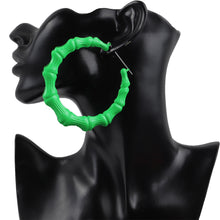 Load image into Gallery viewer, Candy Land Bamboo Hoop Earrings