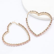 Load image into Gallery viewer, Pretty In Pink Rhinestone Hoops