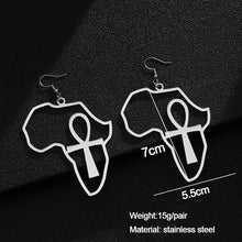 Load image into Gallery viewer, Ankh In Africa Dangle Earrings