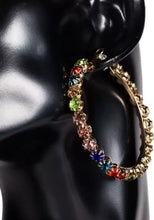 Load image into Gallery viewer, Rainbow Crystal Hoops