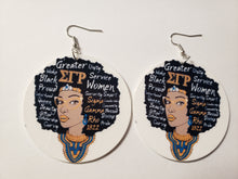 Load image into Gallery viewer, Sigma Gamma Rho Afro Earrings