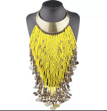 Load image into Gallery viewer, In Peace Beaded Bib Necklace