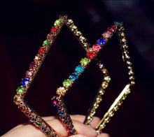 Load image into Gallery viewer, Rainbow Crystal Hoops