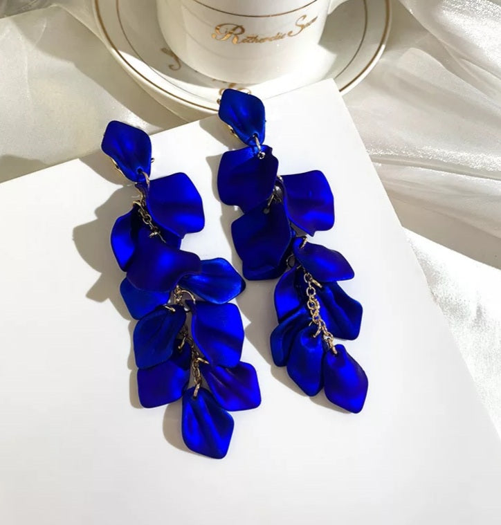 Satin Petals Dangle Earrings