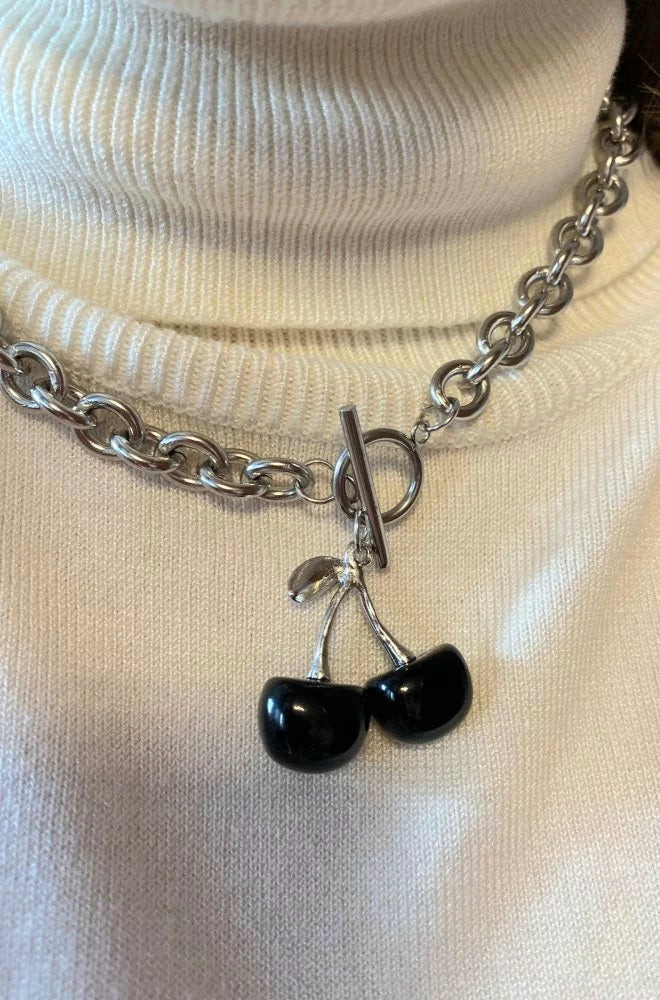 Black Cherry Link Necklace