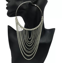 Load image into Gallery viewer, Chain Hang Hoop Earrings