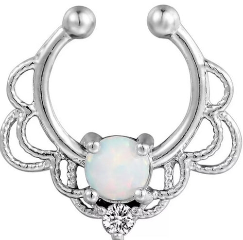 Opal Faux Septum Ring