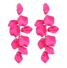 Load image into Gallery viewer, Satin Petals Dangle Earrings