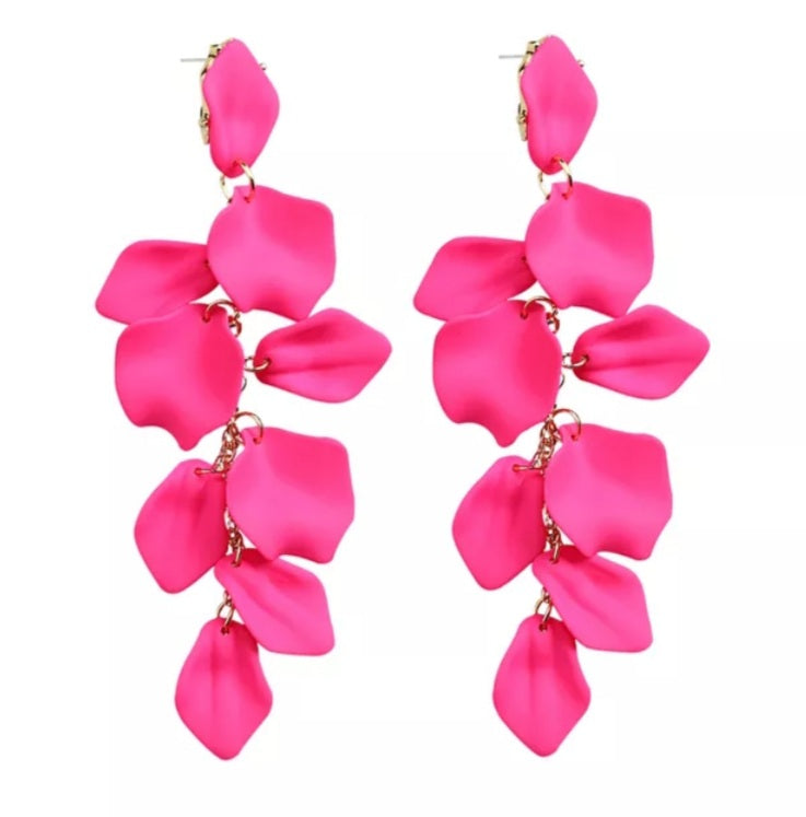 Satin Petals Dangle Earrings