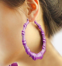 Load image into Gallery viewer, Candy Land Bamboo Hoop Earrings