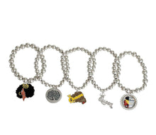Load image into Gallery viewer, Black Queen Charm Bracelet Stack