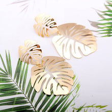 将图片加载到图库查看器，Monsterra Leaf  Dangle Earrings