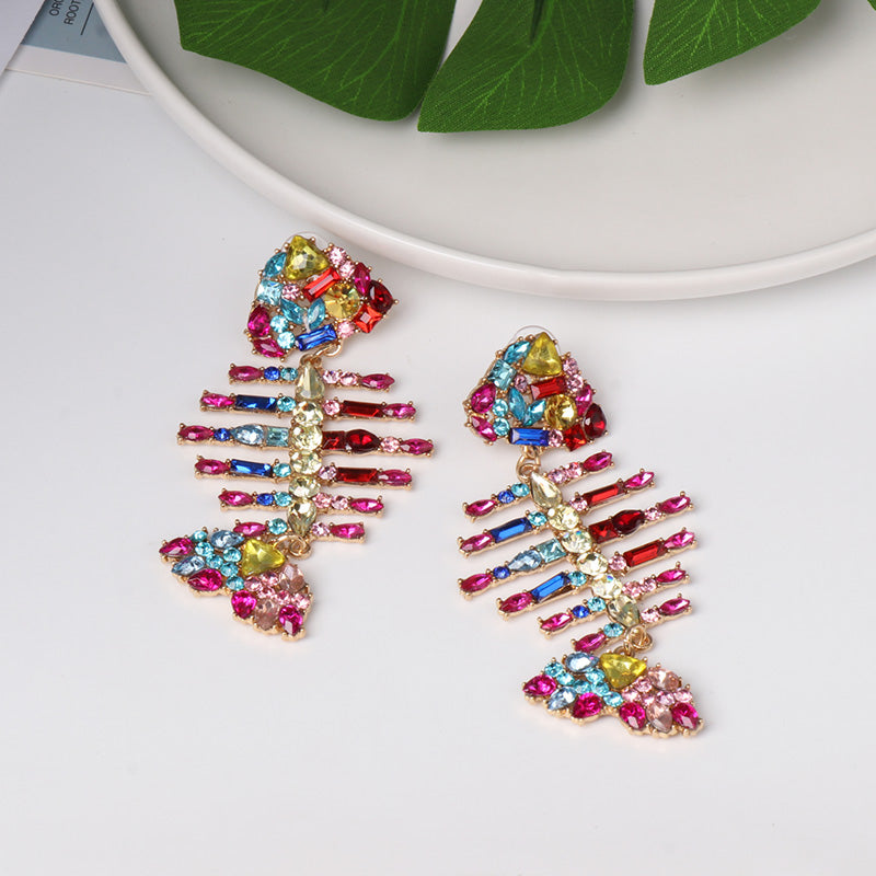 Technicolor Fish Dangle Earrings